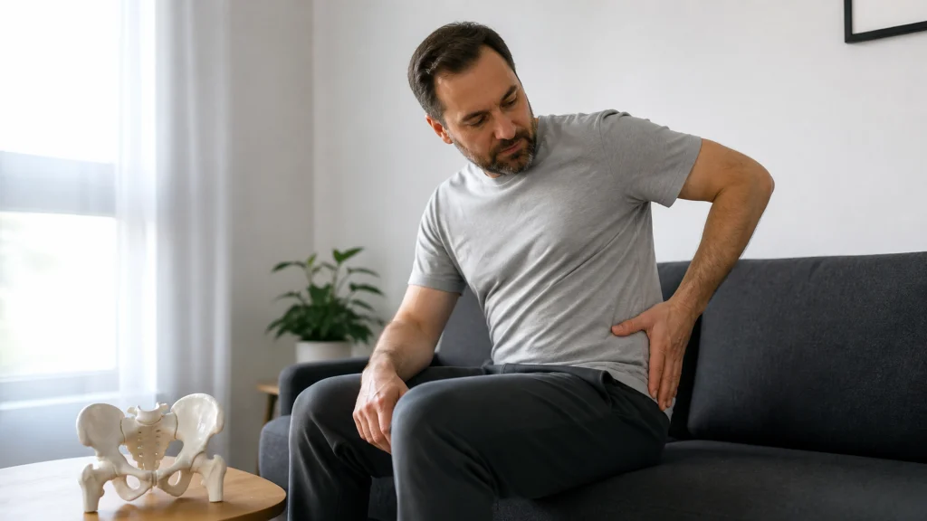 Illustration éditoriale pour l’article « Douleur hanche causes : identifiez l'origine de vos maux »