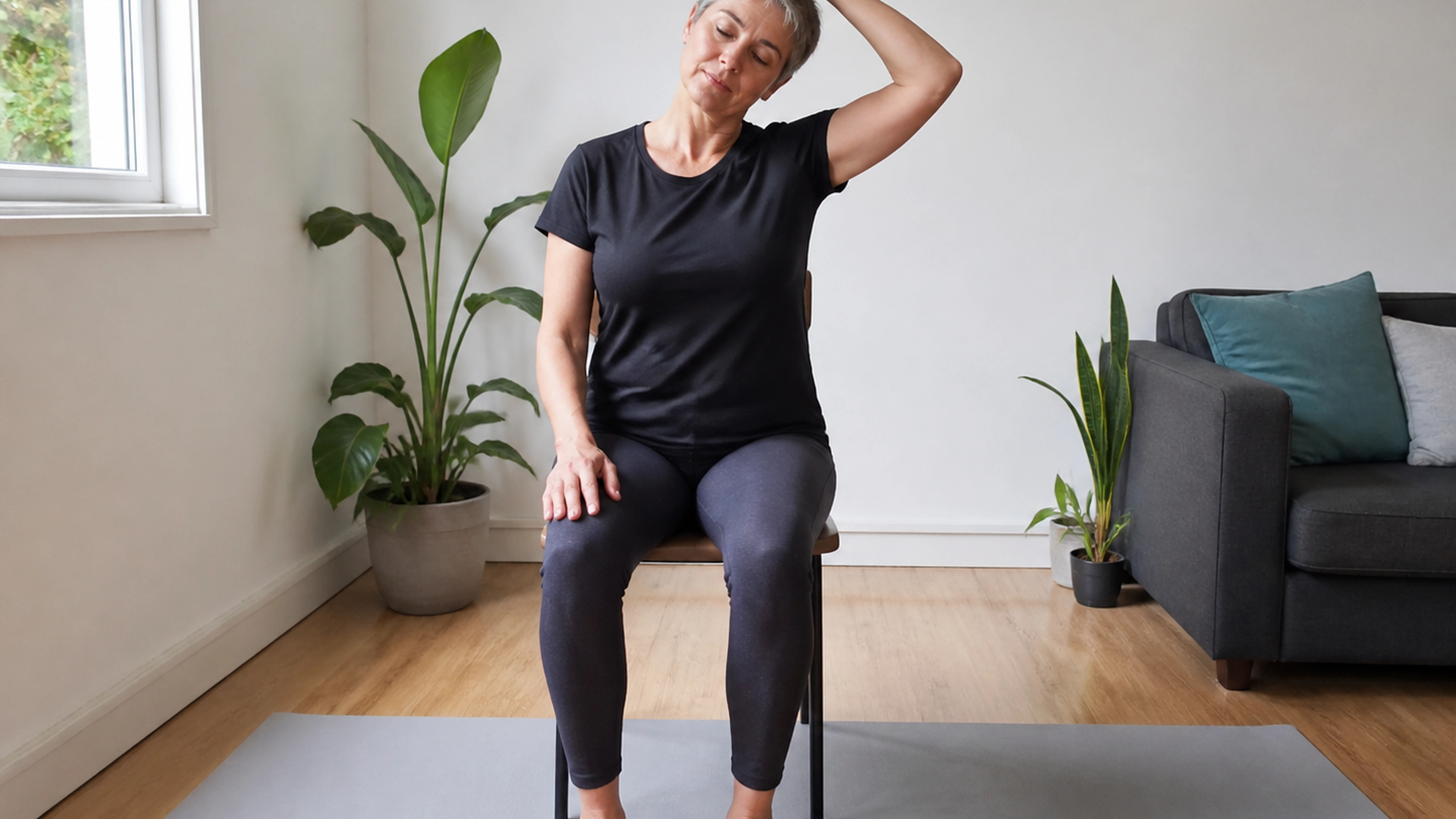 Illustration éditoriale pour l’article « Sport arthrose cervicale : bouger et soulager vos douleurs »